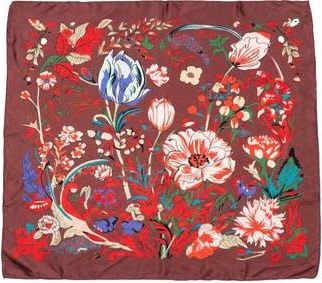 MARCUS ADLER Floral Satin Scarf in Burgundy at Nordstrom Rack