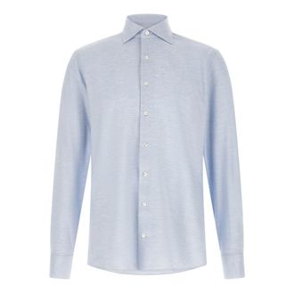 Borriello Overhemden, Heren, Blauw, 4Xl, Katoen, Marechiaro Shirt