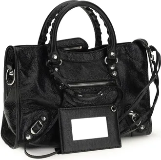 Balenciaga Womens Le City Small Handbag Black Shoulder Bags