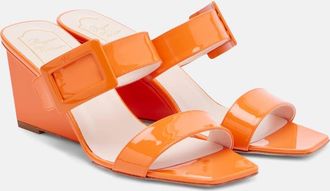 Roger Vivier Belle Vivier 60 patent leather wedge mules