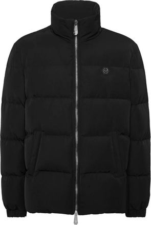 Philipp Plein Nylon Puffer Jacket Late Checkout - Heren - Gewatteerde jassen - Zwart - 2XL - Nylon - Jassen