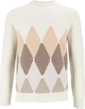 Ballantyne Girocollo - Heren - Cashmere truien - Wit - M - Kasjmier - Truien & Vesten
