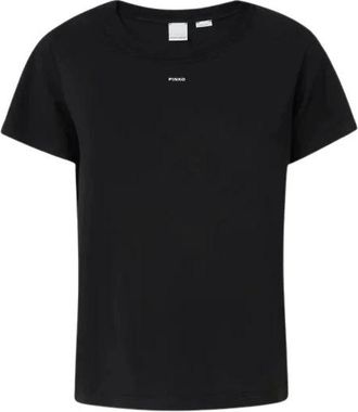 Pinko Mini-logo T-shirt - Dames - T-shirts - Zwart - L - Katoen - Tops