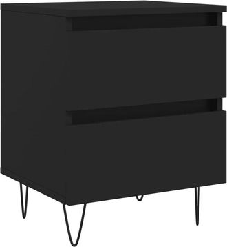 vidaXL Mesita de noche madera contrachapada negro 40x35x50 cm Vidaxl