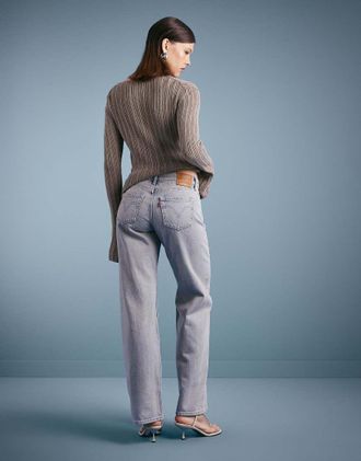 Levi's Jeans dritti ampi a vita bassa lavaggio candeggiato-Blu