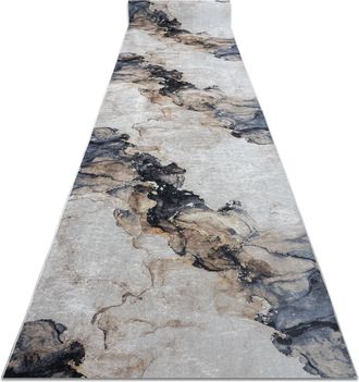 RugsX Passatoia Gommata Lotus Shadows 37550 Astrazione Beige / Grigio Lavabile 100cm Beige 100x540 Cm
