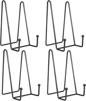 OEM Soportes Met&aacute;licos De 4 Piezas Para Libros, Fotos Y Decoraci&oacute;n - Negro