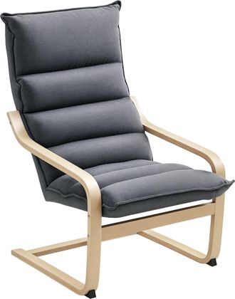 OEM Sill&oacute;n De Sal&oacute;n Moderno Con Respaldo Alto Acolchado Patas De Madera Y Tapizado En Terciopelo 67x83x105 Cm Gris