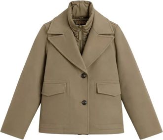 Woolrich Melton Wool 2-in-1 Peacoat - Dames - Jassen - Groen - Maat: M Wol