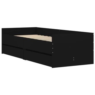 Berkfield Home Modern Bed Frame without Mattress Black 75x190 cm Small Single Sm