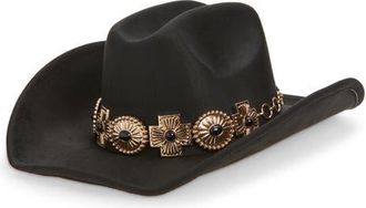 Tasha Western Cowboy Hat with Concho Band in Black at Nordstrom
