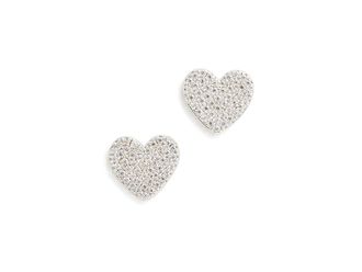 Kate Spade New York Yours Truly Pave Heart Studs Womens Earring Clear/Silver
