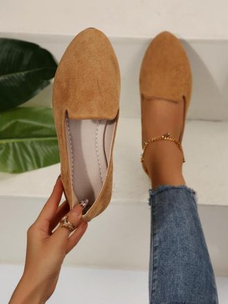 Generic Womens Pointed-Toe Flat Comfortable Slip On Business Work Office Flats Pointed Toe Dress Shoes Shoes Work Slip-Ons