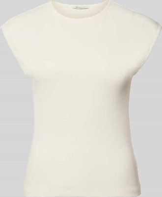 Tom Tailor Denim Regular Fit T-Shirt aus Baumwoll-Mix in Offwhite, Gr&ouml;&szlig;e XS