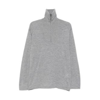 Lisa Yang Roll Neck Ribbed Knit Sweater - Heren - Truien - Grijs - Maat: L Kasjmier