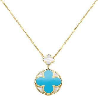 Italian Gold, Inc 14K Gemstone Clover Pendant