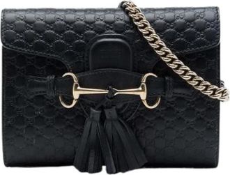 Gucci Pre-owned Mini Emily Schoudertas - Dames - Vintage Schoudertas - Zwart - ONE Size - Leer - Vintage