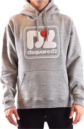 Dsquared2 Stijlvolle Hoodie - Heren - Hoodies - Grijs - M - Katoen - Hoodies & sweatvesten