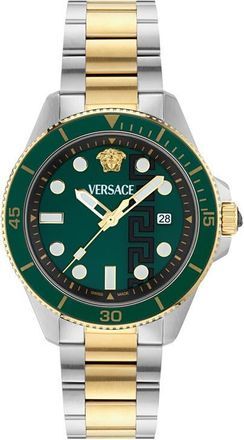 Versace Greca Force Two-Tone Bracelet Watch, 42mm in Two Tone at Nordstrom