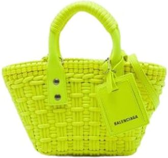 Balenciaga Pre-owned Braided Satchel - Dames - Vintage Shopper - Geel - ONE Size - Leer - Vintage