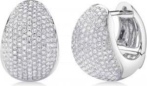 Allurez Diamond Huggie Chunky Earrings 14K White Gold (0.95ct)