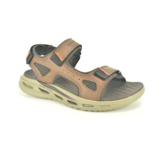 Skechers Velcro Flat Sandal - Heren - Schoenen - Bruin - Maat: 45 EU
