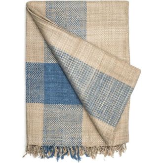 Sustainable Threads Border Handwoven Silk Throw in Indigo at Nordstrom