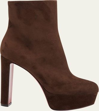 Christian Louboutin 55mm Loo Suede Ankle Booties