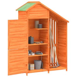 Berkfield Home Garden Tool Shed Brown 120x53.5x170 cm Solid Wood Pine