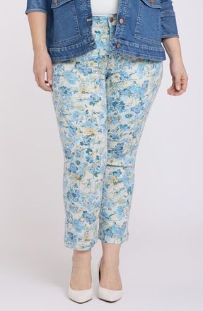 NYDJ Sheri Slim Ankle Jeans in Blue Blooms at Nordstrom, Size 14W