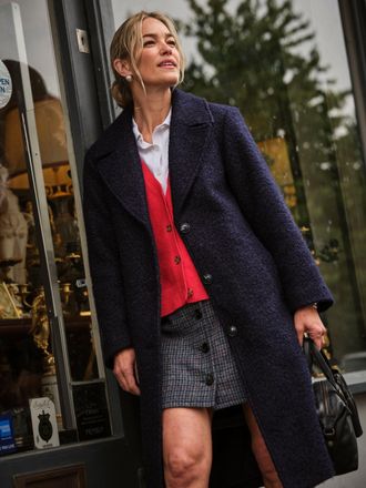 Fat Face FatFace Fern Navy Boucle Coat