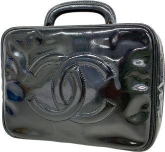 Chanel Black Patent Leather Vanity Bag (Pre-Owned)