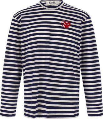 Comme Des Garçons Comme des Garçons Play Logo Patch Stripes Thirt