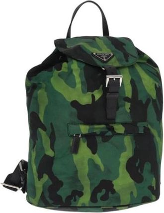 Prada Pre-owned Backpacks, female, Green, Size: ONE SIZE Pre-owned Nylon Backpack