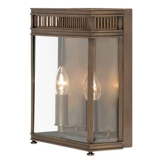 Netlighting Holborn 2 Light Outdoor Medium Wall Half Lantern Light Dark Bronze IP44 E14 in Brown