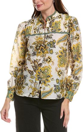 Elie Tahari The Athena Silk-Blend Blouse