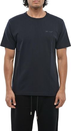 Off-white Dark Blue Crew Neck T-Shirt