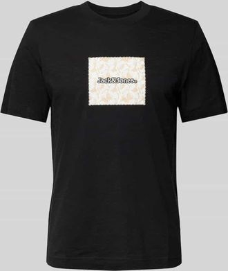 Jack & Jones Jack & Jones T-Shirt mit Label-Print Modell SPLIT in Black, Gr&ouml;&szlig;e XL