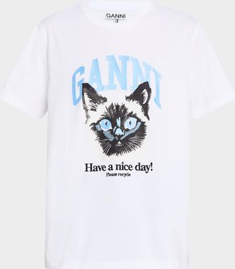 Ganni Basic Jersey Cat Relaxed T-Shirt