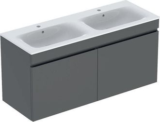 Keramag Geberit Renova Plan Set Con Lavabo Doble Y Mueble Bajo Lavabo, 2