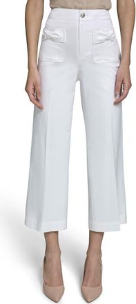 Karl Lagerfeld Bow Pocket Crop Pants in Soft White at Nordstrom, Size 12
