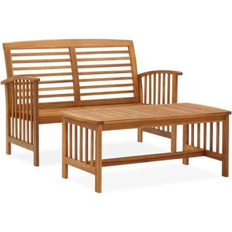 vidaXL Set Divani da Giardino 2 pz in Legno Massello di Acacia - Vidaxl
