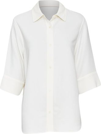 Anine Bing White Cuffed Short Sleeve Shirt
