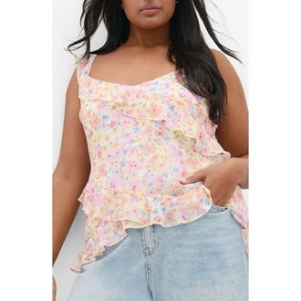 City Chic Waverly Floral Print Camisole in Vintage Ditsy at Nordstrom, Size Xxxs