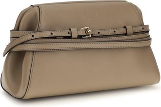 Moschino Womens Belt-Detail Clutch Ecru Goatskin-Hircus Goatskin Clutches Goatskin/hircus