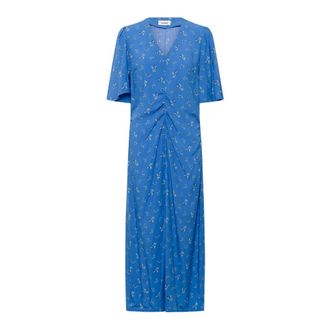 Soaked In Luxury SLArjana Ruching Dress - Dames - Jurken - Blauw - Maat: XS Viscose