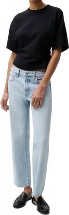 Pistola Denim Lexi Mid Rise Bowed Straight Denim Jeans In Dolce Vita Vintage