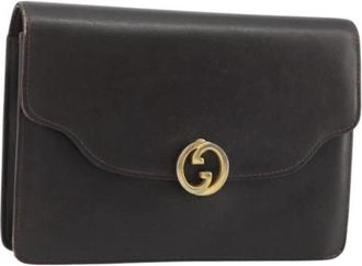 Gucci Pre-owned Vintage Clutch Bag - Dames - Vintage Clutch - Bruin - ONE Size - Leer - Vintage