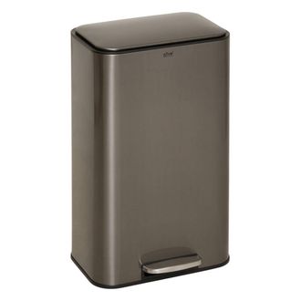 5five Simply Smart Cubo De Basura Rectangular Con Pedal Delta De 30 Litros, Color Carb&oacute;n - 5five