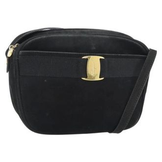 Ferragamo Pre-owned Shoulder Bag - Dames - Pre-owned - Zwart - Maat: ONE Size Su&egrave;de